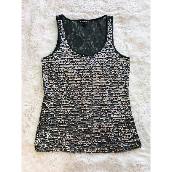 Moving Sale! Good Used Condition | Express Sequin Lace Tank Top | Size Small - Picture 1 of 9